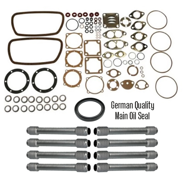 VW Beetle Bug Ghia Bus Engine Gasket Kit & Push Rod Tubes - 1300-1600cc Full Rebuild Set