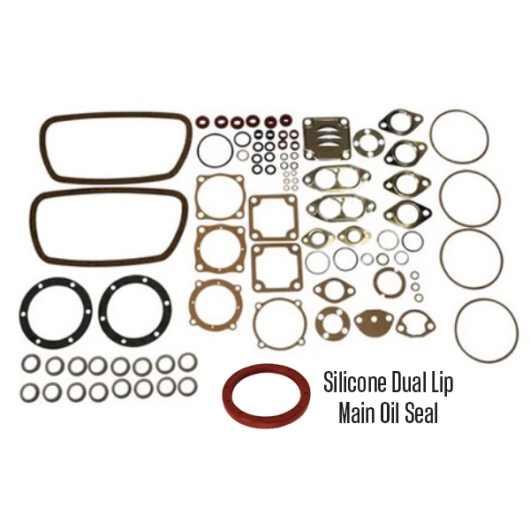Type 1 Engine Gasket Kit With Silicone Dual Lip Main Oil Seal (1300cc-1600cc)