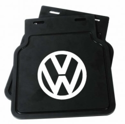 VW Mud Flaps (Black With White Logo) - All Years