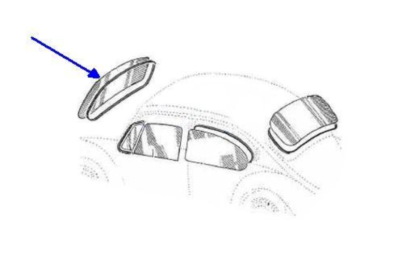 Beetle Heated Front Windscreen Glass (15Amps) - 1964-79