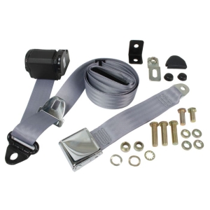 Beetle Inertia Front Seat Belt With Chrome Buckle - Grey