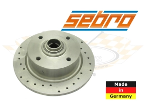Left Cross Drilled Front Brake Disc - T1, KG (1967-79), T3 (1967-71)