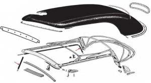 Beetle Cabriolet Door A Post and Rear Quarter Window Lower Frame Seal