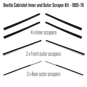 Beetle Cabriolet Inner and Outer Scraper Kit - 1965-79