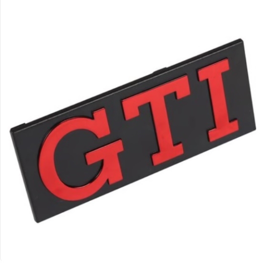 G1 GTI Badge (Red Text, Black Background)