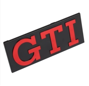 Mk1 Golf GTI Badge (Red Text, Black Background)