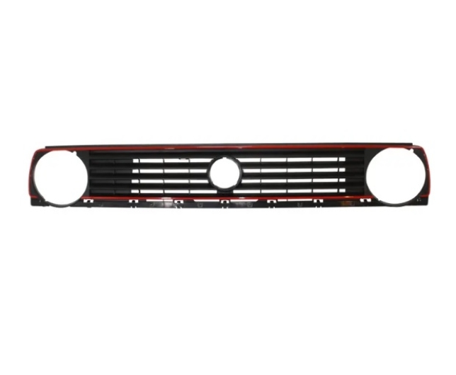 G2 Front Grille (5 Slat, Single Headlight) - Black With Red Stripe