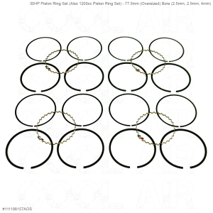 Beetle 30HP Piston Ring Set (Also 1200cc Piston Ring Set) - 77.5mm (Oversized) Bore (2.5mm, 2.5mm, 4mm)
