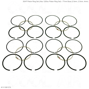 Splitscreen Bus 30HP and 1200cc Piston Ring Set - 77mm Bore (2.5mm, 2.5mm, 4mm)