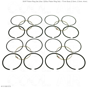 Beetle 30HP and 1200cc Piston Ring Set - 77mm Bore (2.5mm, 2.5mm, 4mm)