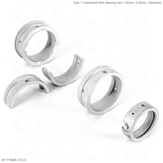 Type 1 Crankshaft Main Bearing Set (1.00mm, 0.50mm, Standard)