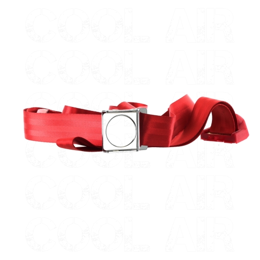 **ON SALE** Beetle Static 3 Point Front Seat Belt With Chrome Buckle - Red