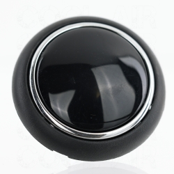 Splitscreen Bus Steering Wheel Horn Push - Plain Black With Chrome Rim (Also 1950-59 Beetle)