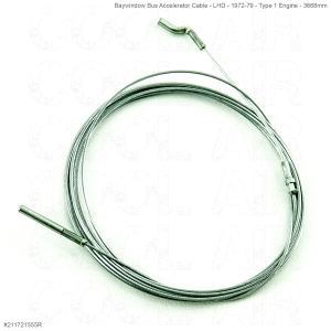 Baywindow Bus Accelerator Cable - LHD - 1972-79 - Type 1 Engine - 3668mm