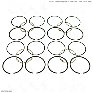 Beetle 1500cc Piston Ring Set - 83mm Bore (2mm, 2mm, 4mm)