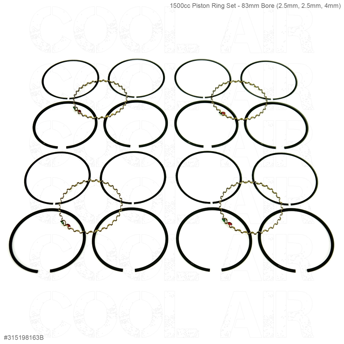 1500cc Piston Ring Set - 83mm Bore (2.5mm, 2.5mm, 4mm)