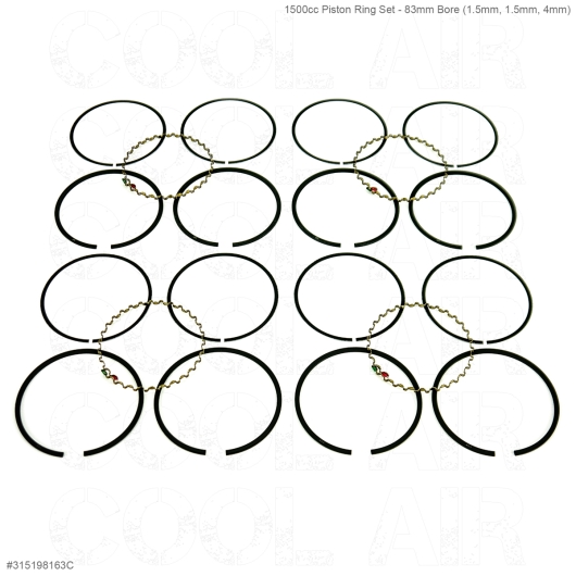 1500cc Piston Ring Set - 83mm Bore (1.5mm, 1.5mm, 4mm)