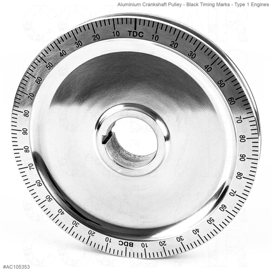 Aluminium Crankshaft Pulley - Black Timing Marks - Type 1 Engines