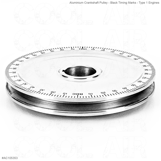 Aluminium Crankshaft Pulley - Black Timing Marks - Type 1 Engines