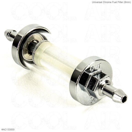 Universal Chrome Fuel Filter (6mm)