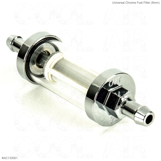 Universal Chrome Fuel Filter (8mm)