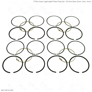 Beetle 1776cc Grant Lightweight Piston Ring Set - 90.5mm Bore (2mm, 2mm, 4mm)
