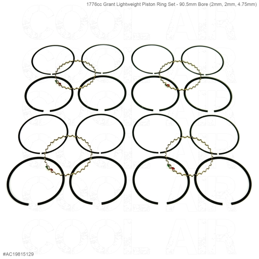1776cc Grant Lightweight Piston Ring Set - 90.5mm Bore (2mm, 2mm, 4.75mm)
