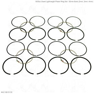 Beetle 1835cc Grant Lightweight Piston Ring Set - 92mm Bore (2mm, 2mm, 4mm)