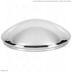 Chrome Babymoon Hubcap (Plain Domed) - Wide 5 Stud Pattern