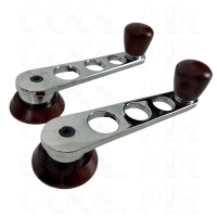 Wood And Chrome Window Winder Handles - 1968-92 - Top Quality