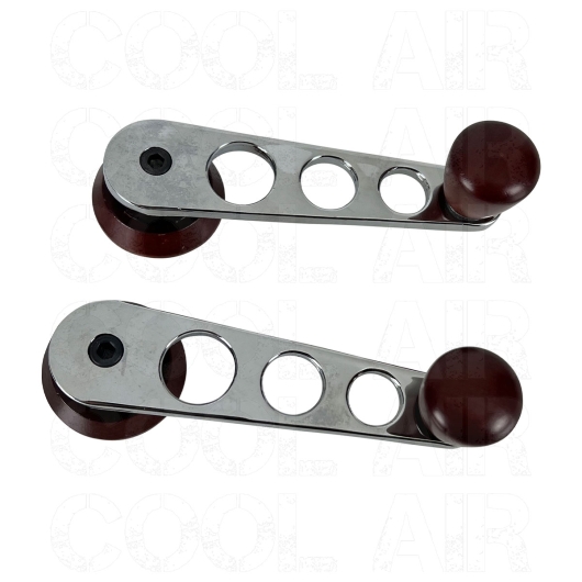Wood And Chrome Window Winder Handles - 1968-92 - Top Quality