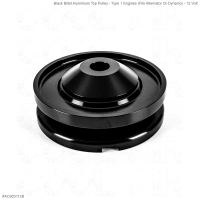 Black Billet Aluminium Top Pulley - Type 1 Engines (Fits Alternator Or Dynamo) - 12 Volt