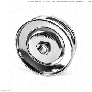 Chrome Spin-Tru Top Pulley - Type 1 Engines (Fits Alternator Or Dynamo) - 12 Volt