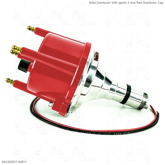 Billet Distributor With Ignitor 3 And Red Distributor Cap