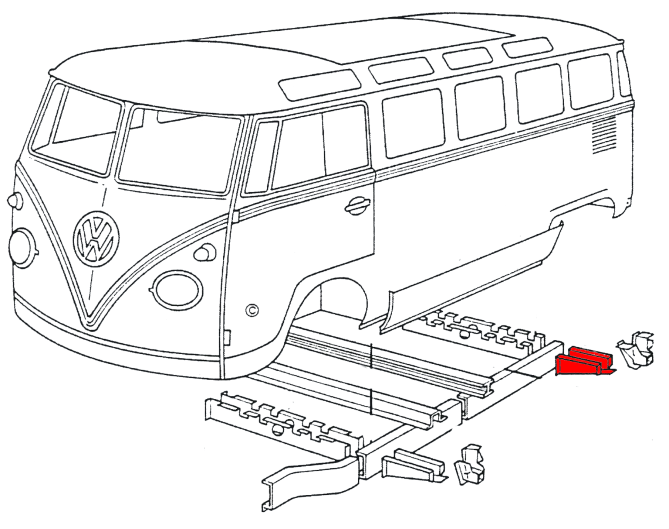Splitscreen Bus Middle Outrigger - Left