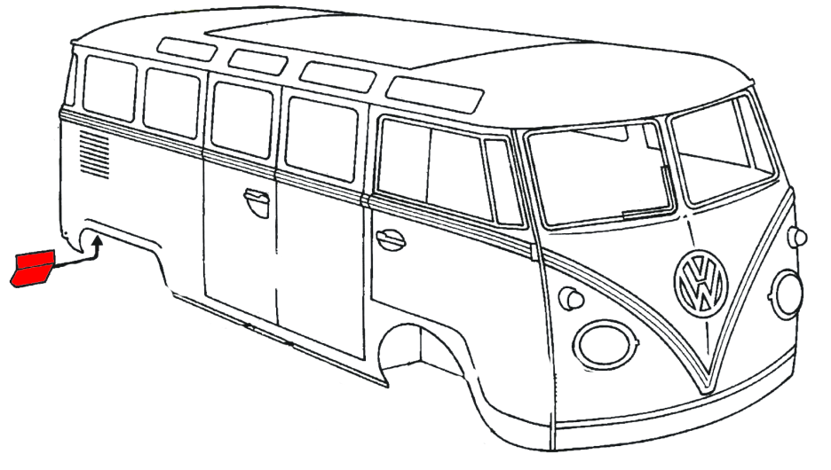 Splitscreen Bus Rear Wheel Arch Rear Splash Panel - Left