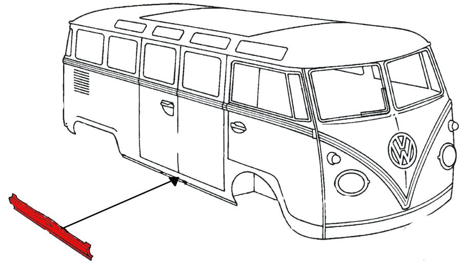 Splitscreen Bus Outer Sill Under Cargo Doors