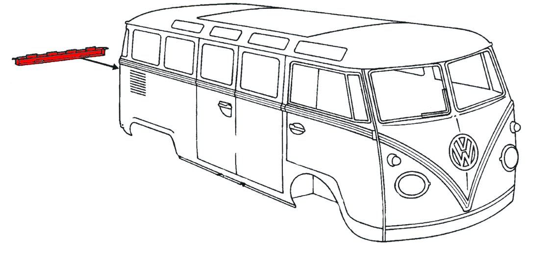 Splitscreen Bus Engine Lid Hinge Panel - 1955-63