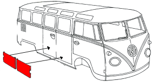 Splitscreen Bus Cargo Door Outer Skin - 230mm High - RHD Front Door Or LHD Rear Door