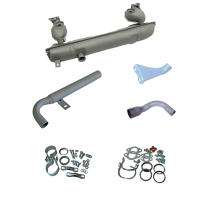 Splitscreen Bus Exhaust Bundle Kit (Also Baywindow Bus) - Type 1 Engines With 3 Piece Tailpipe (Not 1200cc Models)