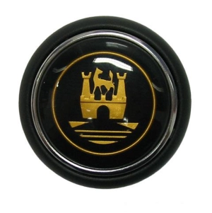 Splitscreen Bus Steering Wheel Horn Push - Black With Gold Wolfsburg Logo