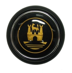 Splitscreen Bus Steering Wheel Horn Push - Black With Gold Wolfsburg Logo (Also 1950-59 Beetle)