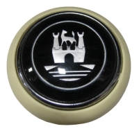 Splitscreen Bus Steering Wheel Horn Push - Ivory With Silver Wolfsburg Logo (Also 1950-59 Beetle)