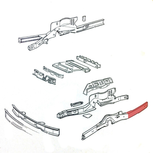 Baywindow Bus Chassis Rail (From Front Outrigger To Factory Weld) - Right