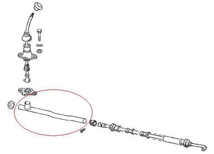 Splitscreen Bus Front Gear Shift Rod - 1962-67