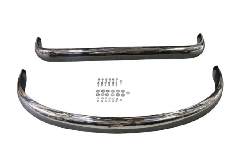 Euro Spec Splitscreen Bus Stainless Steel Bumper Set - 1959-67 (Diamond Cut)