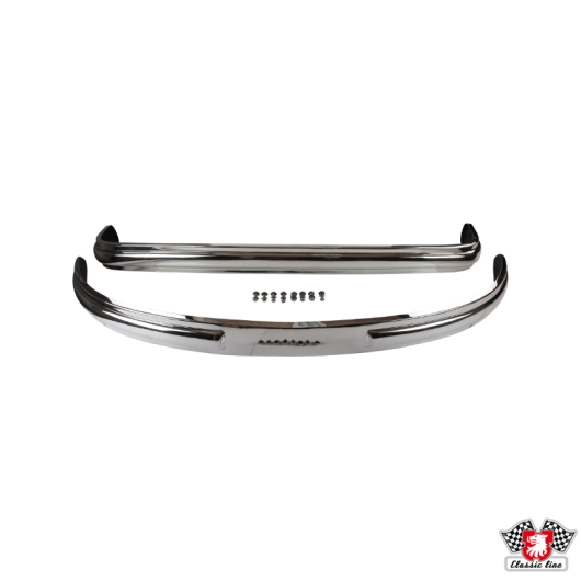 Splitscreen Bus Ribbed Stainless Steel Bumper Set - 1955-58