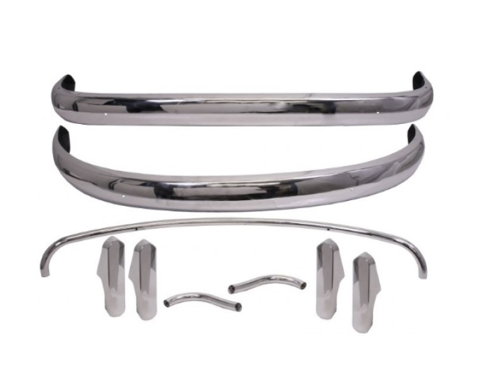 US Spec Splitscreen Bus Stainless Steel Bumper Set - 1959-67 (Diamond Cut)