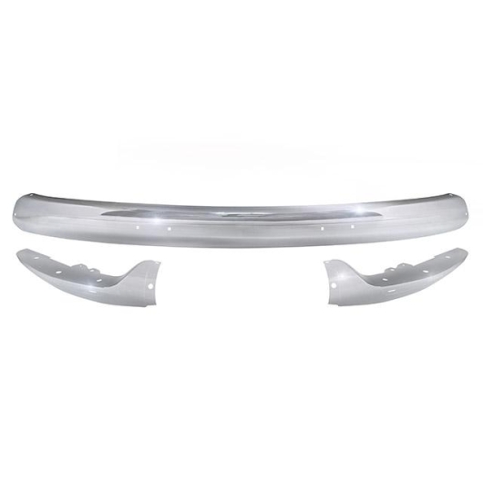 Baywindow Bus Chrome Front Bumper With Step Pieces (3 Piece Kit) - 1968-72