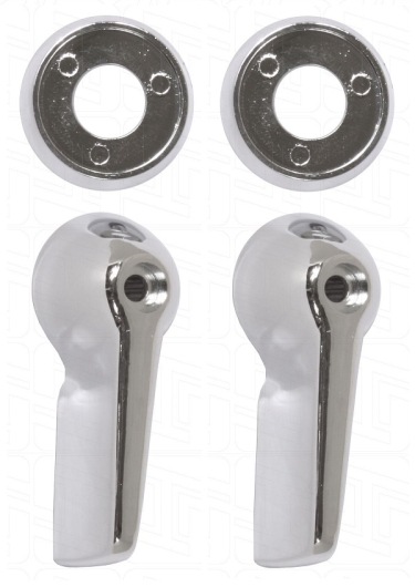 Splitscreen Bus Chrome Inner Cab Door Handles (Pair) - 1967 Only (Flipper Style)